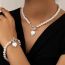 Fashion Pearl Love Silver Pendant (set) Pearl Beads Love Necklace Bracelet Set