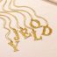 Fashion M Stainless Steel Hollow 26 Letter Necklace