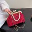 Fashion Black With Red Pearl Beaded Clip Tote Crossbody Bag