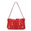 Fashion Rose Red Pu Woven Multi-zip Crossbody Bag