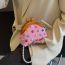 Fashion Pink Pu Color Bead Clip Buckle Crossbody Bag