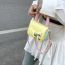 Fashion Yellow Pu Flap Crossbody Bag