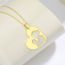 Fashion Mother Child Golden Stainless Steel Hollow Love Necklace