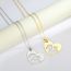Fashion Mother Child Golden Stainless Steel Hollow Love Necklace