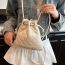 Fashion Off White Pu Diamond Drawstring Crossbody Bag
