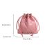 Fashion Pink Pu Diamond Drawstring Crossbody Bag