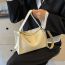 Fashion Khaki Pu Large Capacity Wide Shoulder Strap Crossbody Bag
