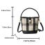 Fashion Black Pu Plaid Lock Large Capacity Crossbody Bag