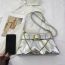 Fashion Silver Pu Belt Buckle Pleated Cross-body Bag