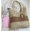 Fashion Khaki Contrast Straw Tassel Shoulder Bag