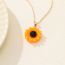 Fashion Necklace Earrings Set Resin Sunflower Necklace And Earrings Set
