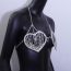 Fashion Silver Geometric Rhinestone Heart Chest Necklace Body Necklace