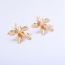 Fashion Gold Alloy Three-dimensional Flower Earrings