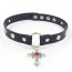 Fashion Red Leather Studded Thorns Cross Collar