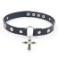 Fashion Red Ten Leather Studded Cross Collar