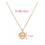 Fashion Golden 3 Titanium Steel Inlaid With Zirconium Love Cat's Eye Pendant Necklace
