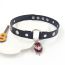 Fashion Red Leather Studded Bat Oval Collar