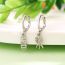 Fashion A Happy Earring--white Gold Copper Geometric Chinese Character Earrings (single)