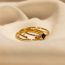 Fashion Set Of 3 - Gold Silver And Diamond Geometric Ring Set