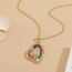 Fashion Color Copper Inlaid Zirconium Love Necklace