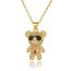 Fashion 1# Gold-plated Copper Bear Necklace With Diamonds