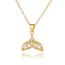 Fashion 6# Gold-plated Copper And Diamond Love Necklace