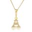 Fashion 14# Copper Gold-plated Diamond Heart Necklace For Boys And Girls
