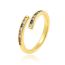 Fashion 6# Copper Set Zirconium Geometric Open Ring