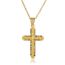 Fashion 4# Gold Plated Copper Cross Necklace With Diamonds