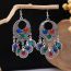 Fashion 79# Alloy Geometric Turquoise Tassel Earrings
