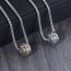 Fashion Steel Color Pendant With Chain Titanium Steel Engraved Cylinder Men's Necklace