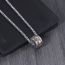 Fashion Steel Color Pendant With Chain Titanium Steel Engraved Cylinder Men's Necklace