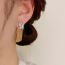 Fashion Square Diamond Two-piece Tassel Earrings (thick Real Gold To Preserve Color) Copper Square Diamond Tassel Earrings