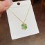 Fashion Zircon Emerald Four-leaf Necklace (thick Real Gold To Preserve Color) Copper And Diamond Four-leaf Necklace