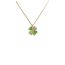 Fashion Zircon Emerald Four-leaf Necklace (thick Real Gold To Preserve Color) Copper And Diamond Four-leaf Necklace