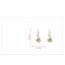 Fashion Green Flower Ear Hooks (thick Real Gold To Preserve Color) Copper Geometric Flower Pearl Earrings