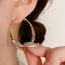 Fashion Gold Copper Diamond Twisted Round Earrings