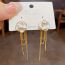 Fashion Gold Copper Flower Chain Tassel Earrings