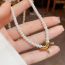 Fashion Pearl Metal Knotted Necklace (thick Real Gold To Preserve Color) Pearl Metal Knotted Necklace
