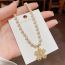 Fashion Pearl Hollow Flower Necklace (thick Real Gold To Preserve Color) Pearl Beaded Hollow Flower Necklace