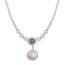 Fashion Silver Pearl Beaded Diamond Round Necklace