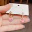 Fashion Pink Copper Diamond Love Earrings