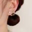 Fashion Gold Copper Inlaid Zirconium Pearl Flower Stud Earrings