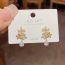 Fashion Gold Copper Inlaid Zirconium Flower Drop Earrings