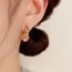 Fashion Pink Copper Inlaid Zirconium Ball Earrings