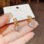 Fashion Gold Copper Inlaid Zirconium Love Earrings