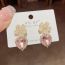 Fashion Gold Copper Diamond Flower Love Earrings