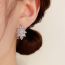 Fashion Gold Copper Inlaid Zirconium Snowflake Earrings