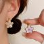 Fashion Purple-zircon Double-sided Ab Style Flower Earrings (thick Real Gold To Protect Color) Copper Inlaid Zirconium Double-sided Flower Earrings