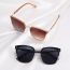 Fashion Off-white Frame Black And Gray Film Tac Cat Eye Large Frame Sunglasses